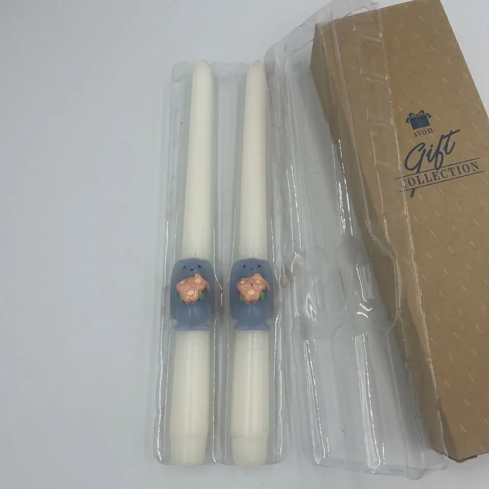 NIB Avon Springtime Easter Bunny Collection 10 inch Taper Candles